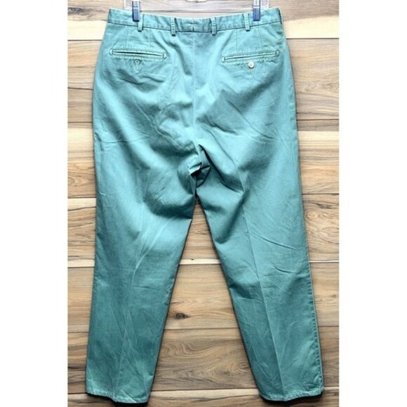 Peter Millar Mens Green Pima Cotton Flat Front Chino Pants*Size 34*EUC - Picture 3 of 13